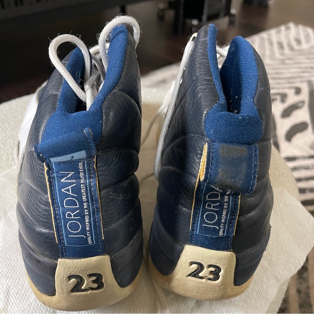 Used Jordan 12 Sneakers in Navy Blue and White - Picture 4 of 4